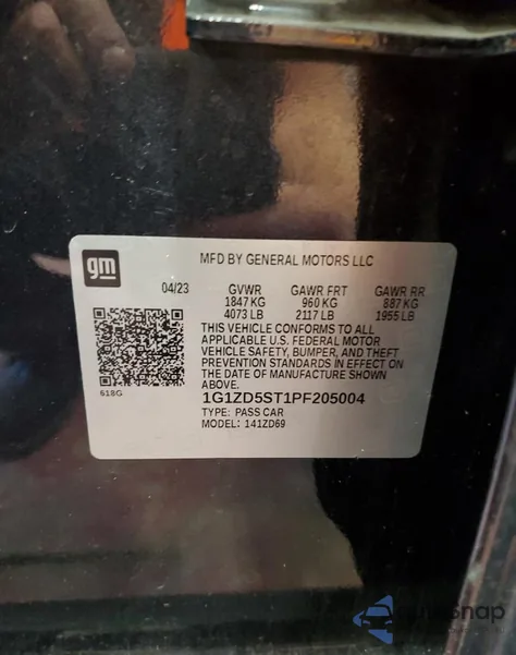 2023 Chevrolet Malibu Lt from USA, damaged, VIN 1G1ZD5ST1PF205004